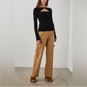 NWT Rails Daley Cotton & Linen Cargo Pants‎ In Camel size 8 $258